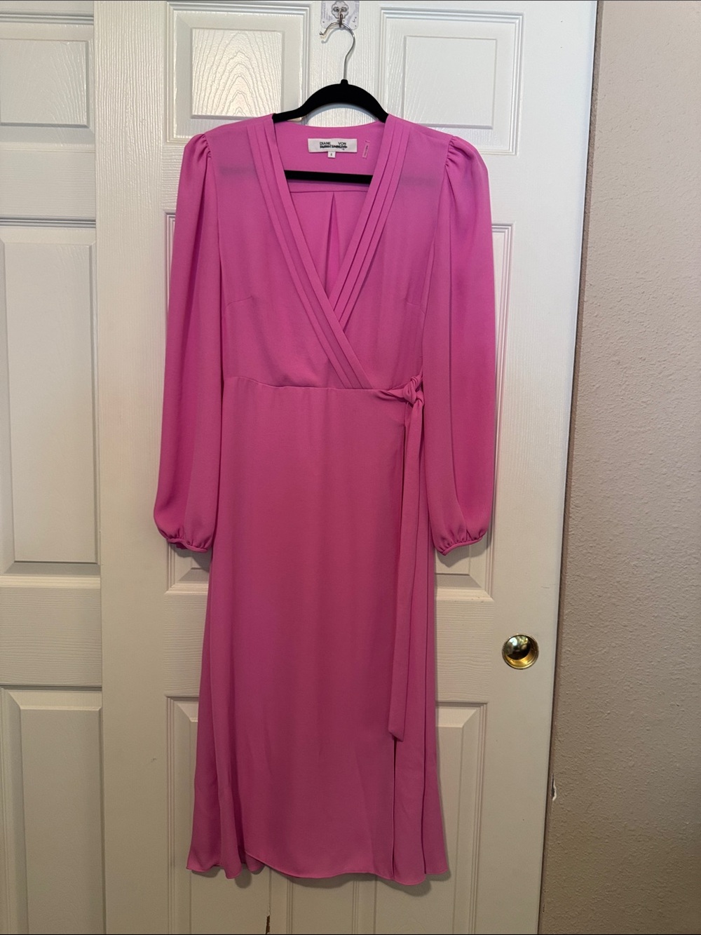 Diane Von Furstenberg Pink Midi Wrap Dress
